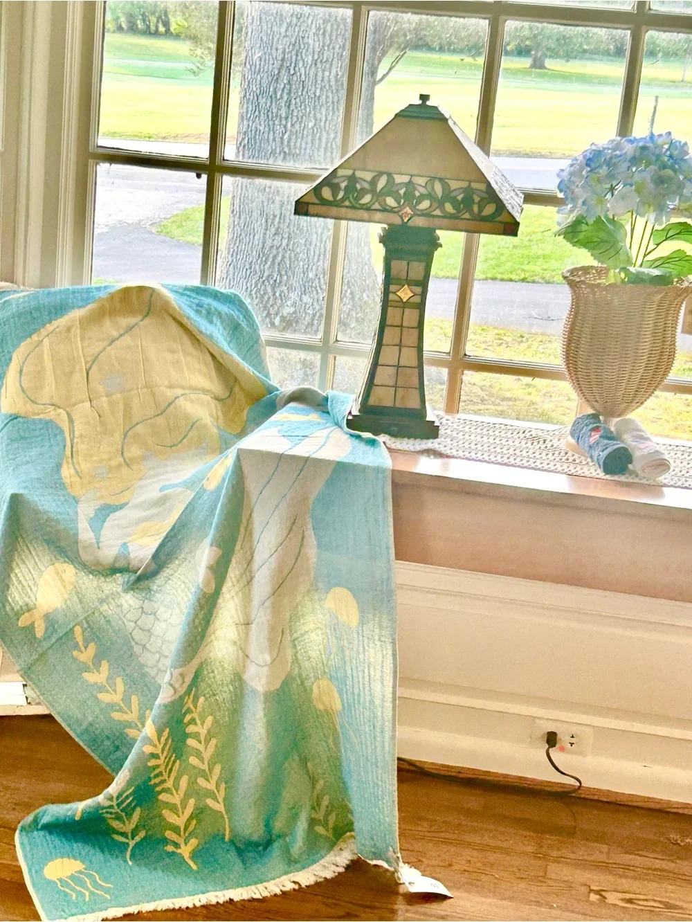 Mermaid Beach Towel New With Tags Woven Never Printed Hand Loom Weave Aquamarine